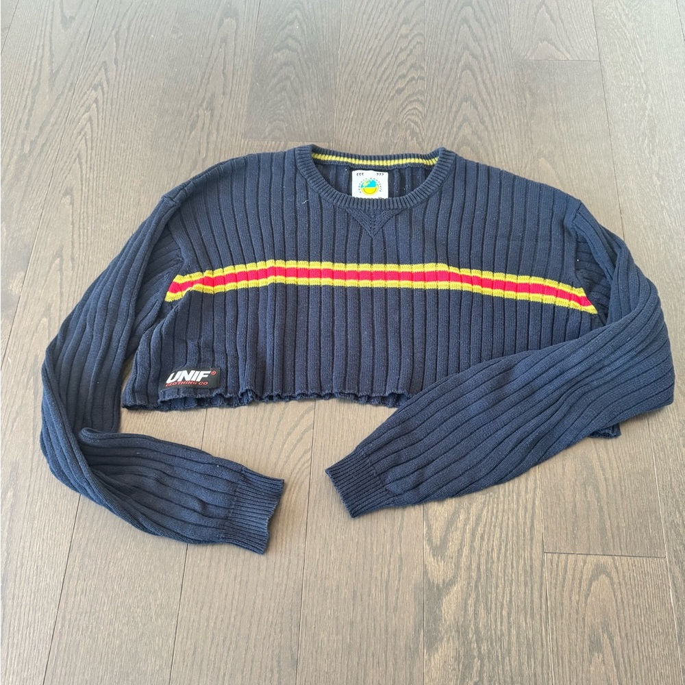 unif cropped striped sweater